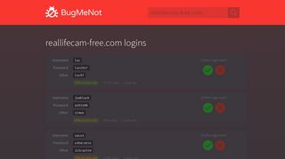 
                            1. reallifecam-free.com passwords - BugMeNot