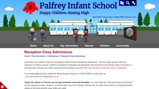 
                            8. Reception Class Admissions | Palfrey Infant School - Walsall School Admissions Portal