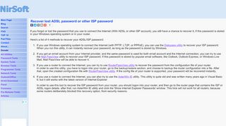 
                            8. Recover lost ADSL password or other ISP password - NirSoft - Isp Portal And Password