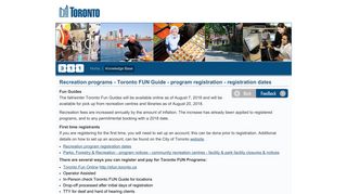 
                            6. Recreation programs - Toronto FUN Guide - program ... - Toronto Fun Online Portal