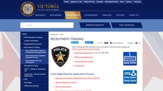 
                            6. Recruitment/Training | City of Victoria, TX - Vicpol Application Portal