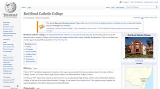 
                            3. Red Bend Catholic College - Wikipedia - Red Bend Catholic College Student Portal