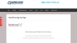 Red Rhino Sign Up Page - Hard Hat Industry Solutions - Red Rhino Estimating Portal