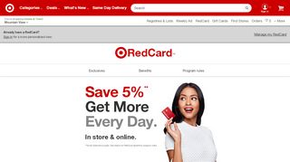 RedCard : Save 5% at Target - Target Manage My Redcard Portal