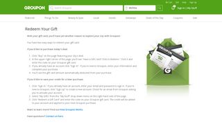 
                            6. Redeem Your Gift - Groupon - Groupon Vouchers Sign In