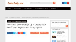 
                            5. Rediffmail account Sign Up - Create New Rediff.com ... - Rediffmail Sign Up Mobile