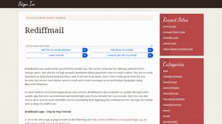 
                            7. Rediffmail Login – www.rediffmail.com Sign In - Signin.co - Rediffmail Portal Sign Up
