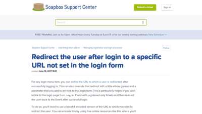 Redirect the user after login to a specific URL not set in ...