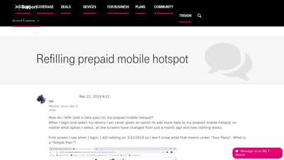Refilling prepaid mobile hotspot  T-Mobile Support