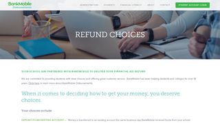 
                            3. Refund Choices - BankMobile Disbursements - Higher One Card Portal