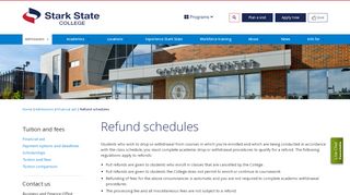 
                            5. Refund schedules | Stark State College - North Canton, Ohio - Stark State Plus Card Portal