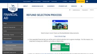 Refund Selection Process - Cerritos College - Cerritos Falcon Card Portal