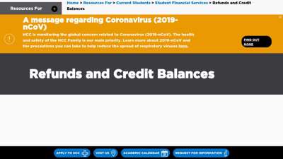Refunds and Credit Balances  Houston Community College - HCC