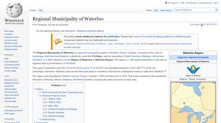 
                            3. Regional Municipality of Waterloo - Wikipedia - Region Of Waterloo Employee Portal