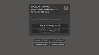 Regis Corporation Paychecks and W2’s
