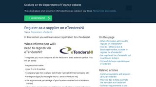 Register as a supplier on eTendersNI | Department of Finance - Etenders Ni Portal