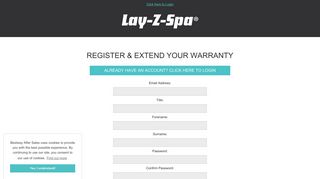 
                            4. Register - Bestway UK - Lay Z Spa Portal