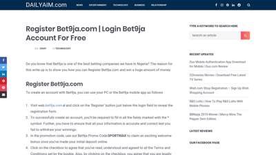 
                            9. Register Bet9ja.com Login Bet9ja Account For Free