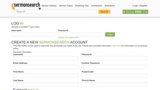 
                            3. Register for a Subscription to SermonSearch.com - Sermon Search Portal