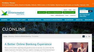 
                            3. Register for CU.online banking | First Entertainment Credit ... - First Entertainment Portal