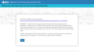 Register for K12 Summer Camps (Summer 2019) Survey - K12 Wiva Ols Portal