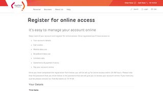 
                            2. Register for online access - Southern Phone - Southern Phone Account Portal