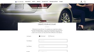 
                            2. Register | Lexus Drivers - Lexus Customer Portal