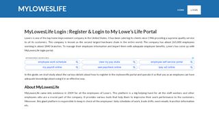 
                            8. Register & Login to www.myloweslife ... - MyLowesLife Login - Lowes 401k Portal