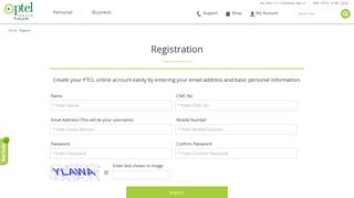 
                            2. Register - PTCL - Ptcl Self Care Portal
