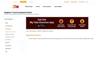 
                            6. Register / Track Complaint - Tata Docomo - Tata Docomo Online Portal