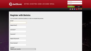 
                            1. Register with Betstra - Betsonic - Betstra Login