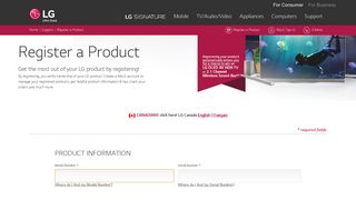 
Register Your Product | USA | LG  
