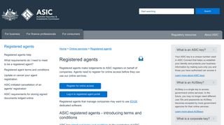 
                            2. Registered agents | ASIC - Australian Securities and ... - Asic Registered Agent Portal Portal