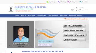 Registrar of Firms & Societies - Ease of Doing Business in Assam - Assam Portal Registration