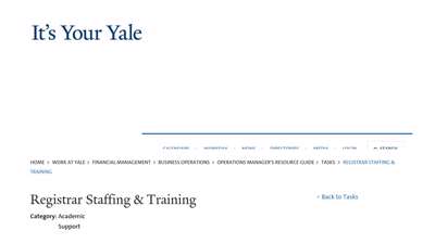 
                            4. Registrar Staffing & Training It's Your Yale