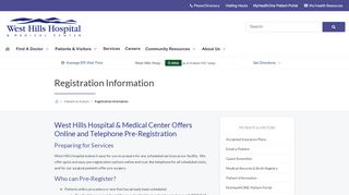 
                            4. Registration Information | West Hills Hospital - West Hills Hospital Patient Portal