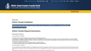 
                            2. Registration Instruction - Odisha School Teachers Transfer Portal - Odisha Elementary Teachers Transfer Portal