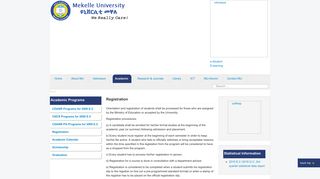 
                            2. Registration - Mekelle University - E Student Mekelle University Portal