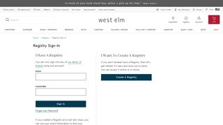 
                            2. Registry Login & Registry Sign-In | west elm - West Elm To The Trade Portal