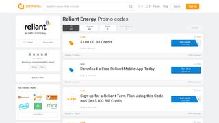 
                            2. Reliant Energy Coupons Jan. 2020: Coupon & Promo Codes - Reliant Sign Up Bonus