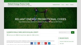 
                            6. Reliant Energy Promo Code 2019: Get up to $75 off your first bill - Reliant Sign Up Bonus