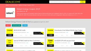 
                            4. Reliant Energy Promo Codes January 2020: get 25% Off ... - Reliant Sign Up Bonus