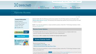 
                            2. Remote Access - Kaleida Health – Buffalo, NY