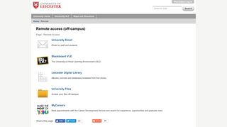 
                            7. Remote access (off-campus) — University of Leicester - Uol Vle Portal Portal
