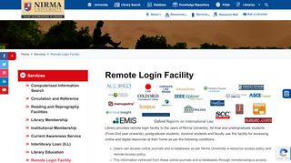 
                            6. Remote Login Facility - Nirma University Library System - Nirma University Student Portal