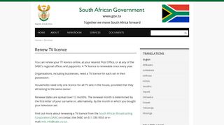 Renew TV licence | South African Government - Sabc Tv Licence Portal