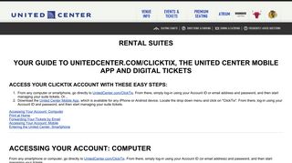 Rental Suites ClickTix | United Center - Blackhawks Clicktix Login
