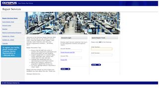 
                            2. Repair Customer Self Service Portal - Olympus Corporation of the ... - Olympus Repair Portal