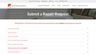 
                            3. Repair Request - Westrom Group Property Management - Westrom Group Tenant Portal