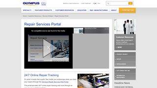 
                            3. Repair Services Portal | Olympus America | Medical - Olympus Repair Portal